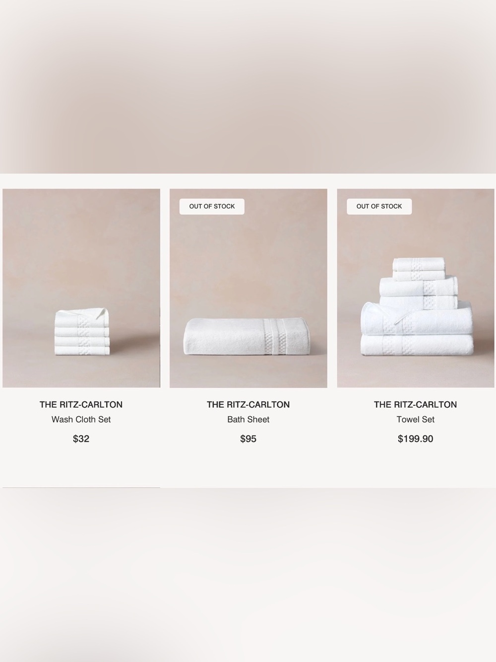 Bath Sheets White Cotton | The Ritz-Carlton | Set of 2 - Picture 7 of 9